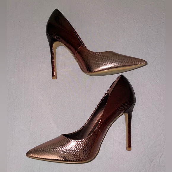 NWOT Aldo Lala Bronze Ombre Snake Print Scale Heels Size 6 ⭐️ - Picture 2 of 7
